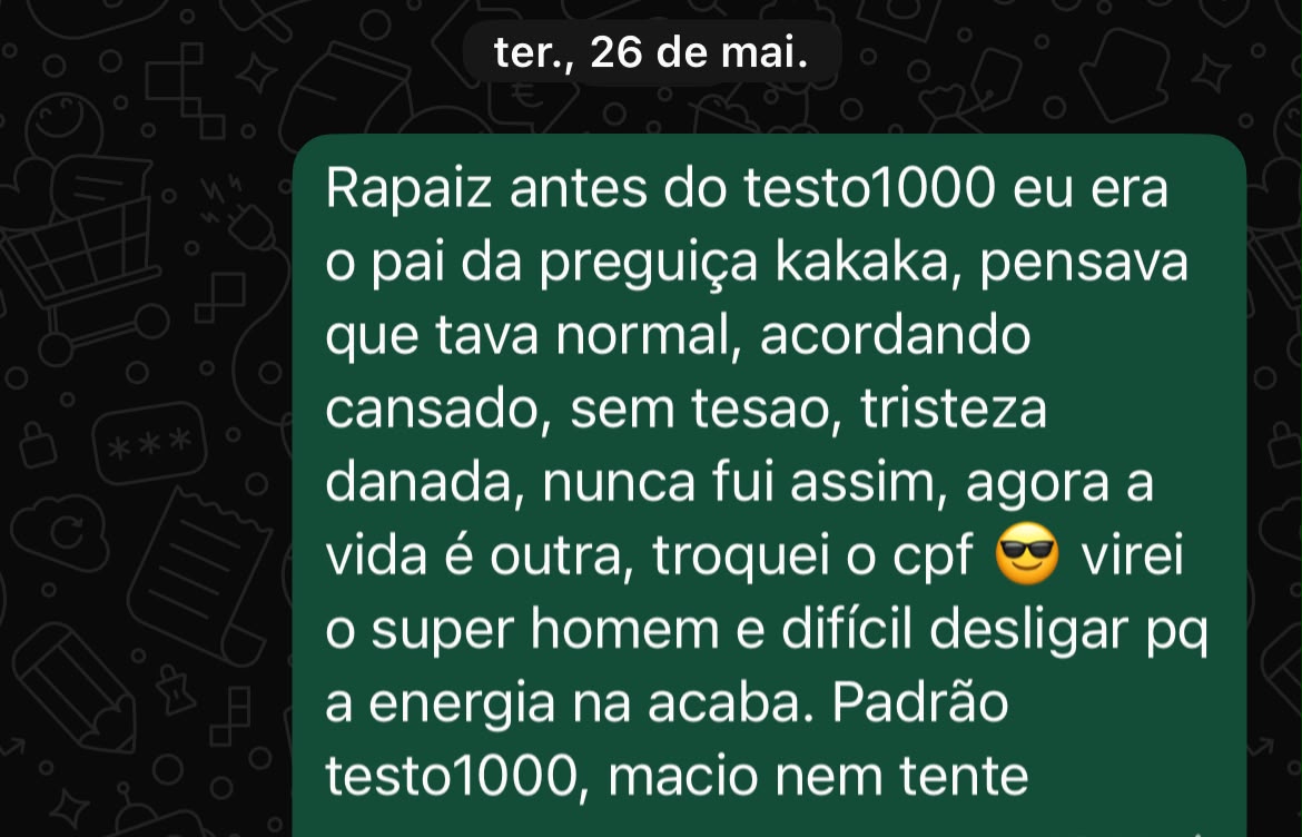 Depoimento de aluno do Método TESTO1000 via WhatsApp — Feedback real · WhatsApp